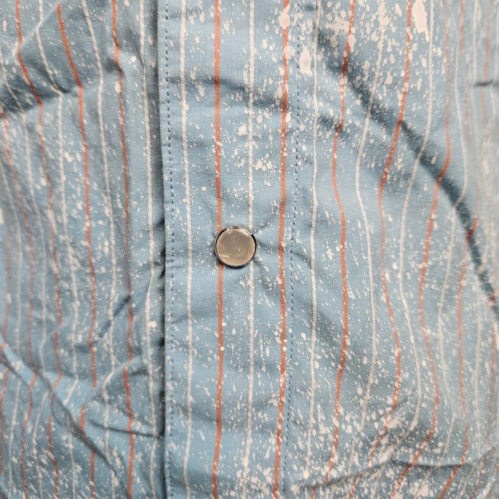 Hypnotic Genes Mens XL Blue Splatter Stripe Pearl Snap Shirt HYP0014 NWT D105 - Picture 3 of 9